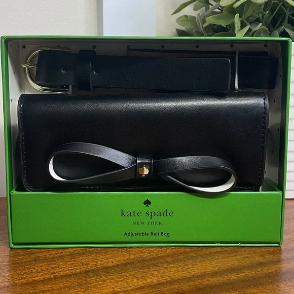 Kate Spade NWT Black Belt Bag with Bow Accent ♠️ - Picture 6 of 10